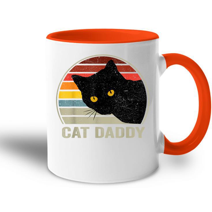 Cat Daddyintage Cat 80S Retro Style For Cat Dad Tasse Zweifarbig