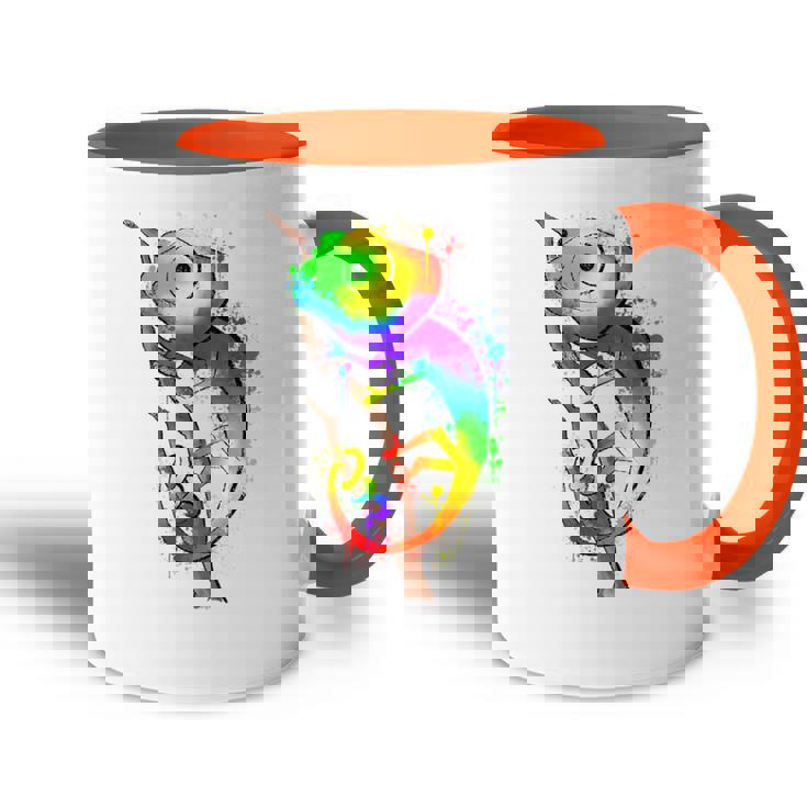 Colores De Camaleón Con Blobs De Color Lindo Arco Iris Accent Mug