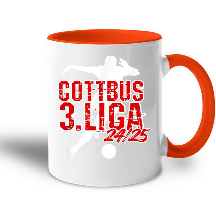 Cottbus Kickenerein Fuß Ball Fan Aufstieg Brandenburg Rot Tasse Zweifarbig