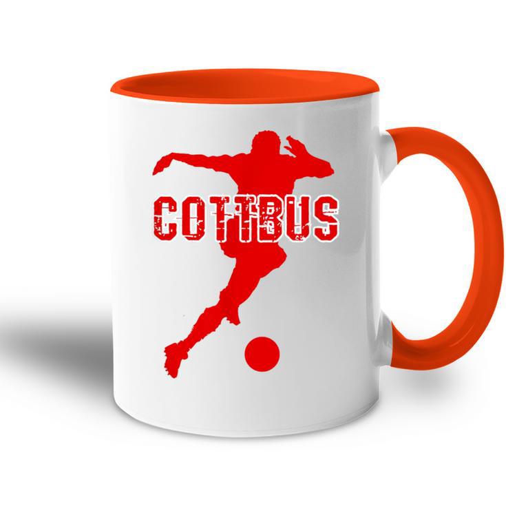 Cottbus Kickenerein Fussball Fan Heimat Brandenburg Rot Tasse Zweifarbig