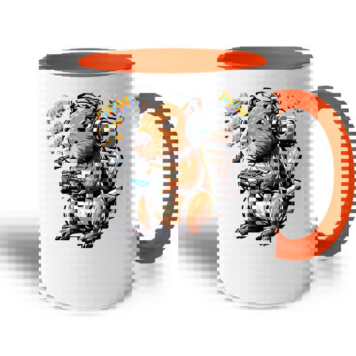 Cute Gaming Capybara Pewideojuego Gráfico Hombres Niños Niñas Accent Mug