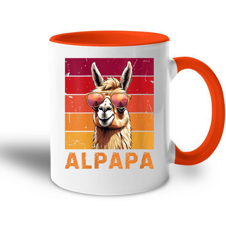 Damen Alpapa Alpaka Fan Lama Fan Liebhaberatertag Tiere Papa Mit-Ausschnitt Tasse Zweifarbig