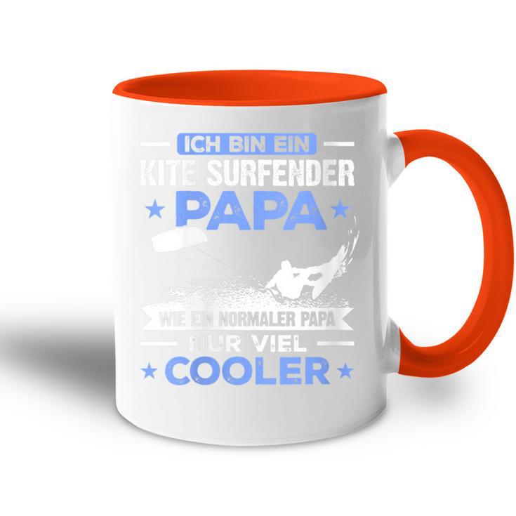 Damen Bin Ein Kite Surfender Papa Wie Ein Normaler Papi Nur Cooler Mit-Ausschnitt Tasse Zweifarbig