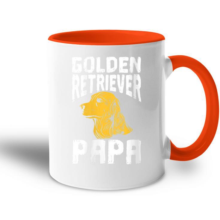 Damen Golden Retriever Hundehalter Besitzerater Papa Dad Mit-Ausschnitt Tasse Zweifarbig