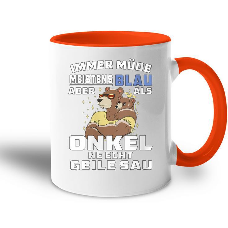 Damen Immer Müde Meistens Blau Onkel Papaatertagater Onkel Mit-Ausschnitt Tasse Zweifarbig