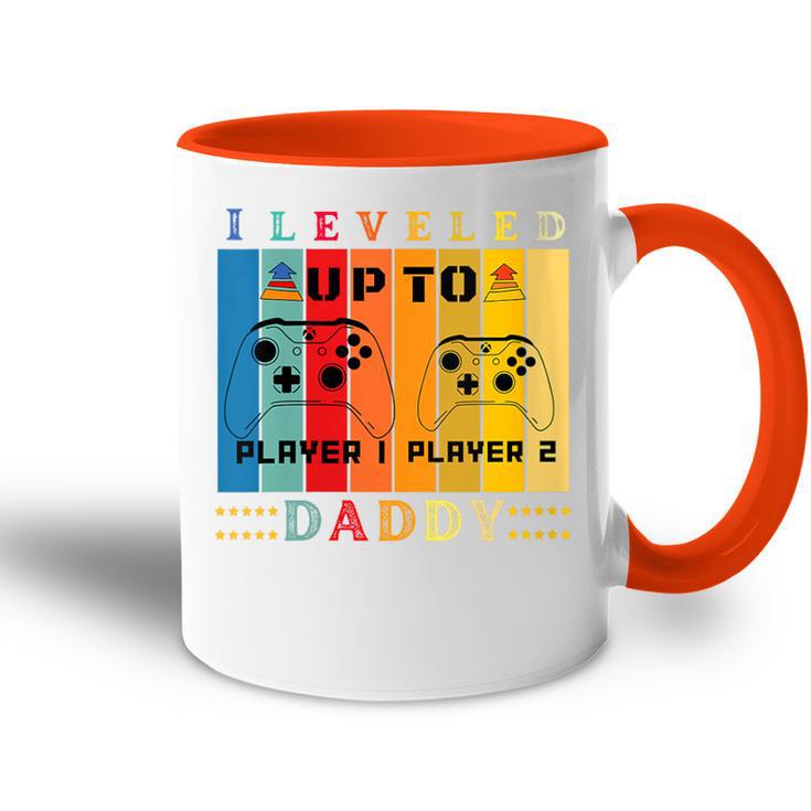 Damen I Leveld Up To Daddy Lustiger Neuerater Der Bald Papa Wird Mit-Ausschnitt Tasse Zweifarbig