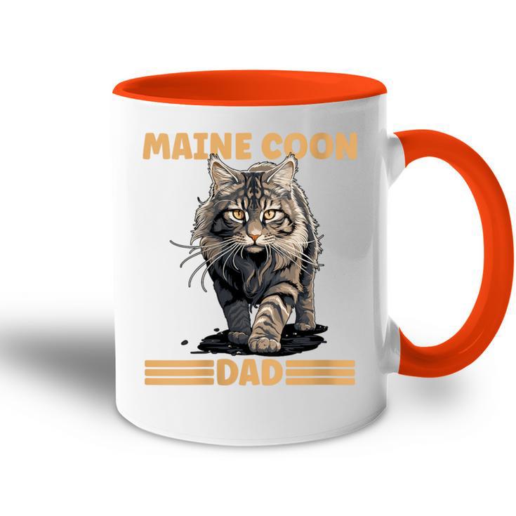 Damen Maine Coon Papa Katzenliebhaber Maine Coon Dad Mit-Ausschnitt Tasse Zweifarbig