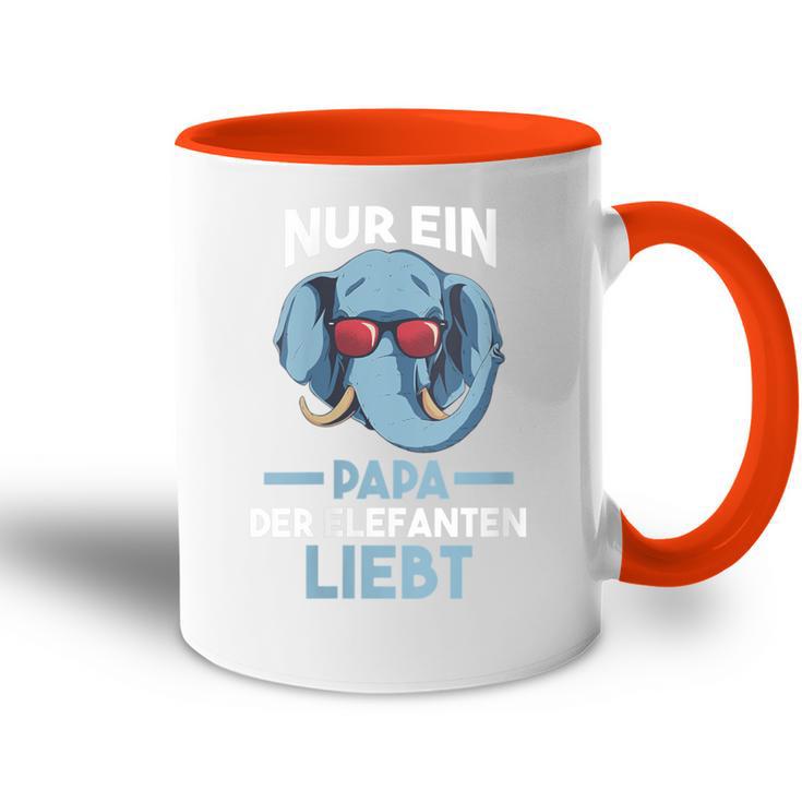 Damen Papaateratertag Elefantpapa Elefant Mit-Ausschnitt Tasse Zweifarbig