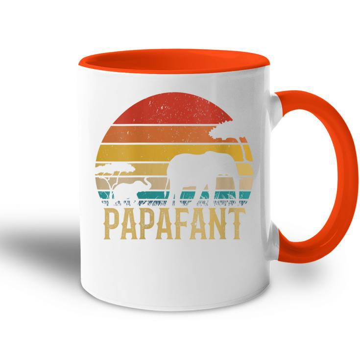 Damen Papafant Papa Elefant Retrointage Sunsetatertag Savanne Mit-Ausschnitt Tasse Zweifarbig