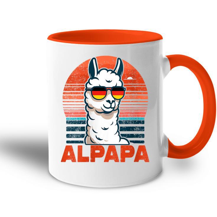 Damen Retrointage Alpapaatertag Bester Papa Alpaka Alpapa Mit-Ausschnitt Tasse Zweifarbig