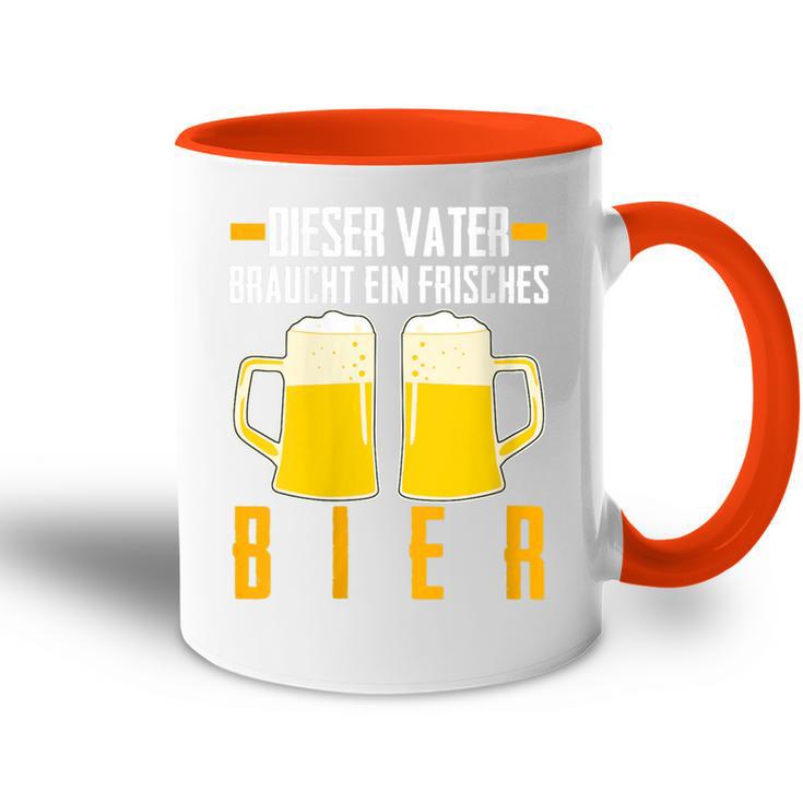 Damenatertag Saufenater Frisches Bier Papa Mit-Ausschnitt Tasse Zweifarbig