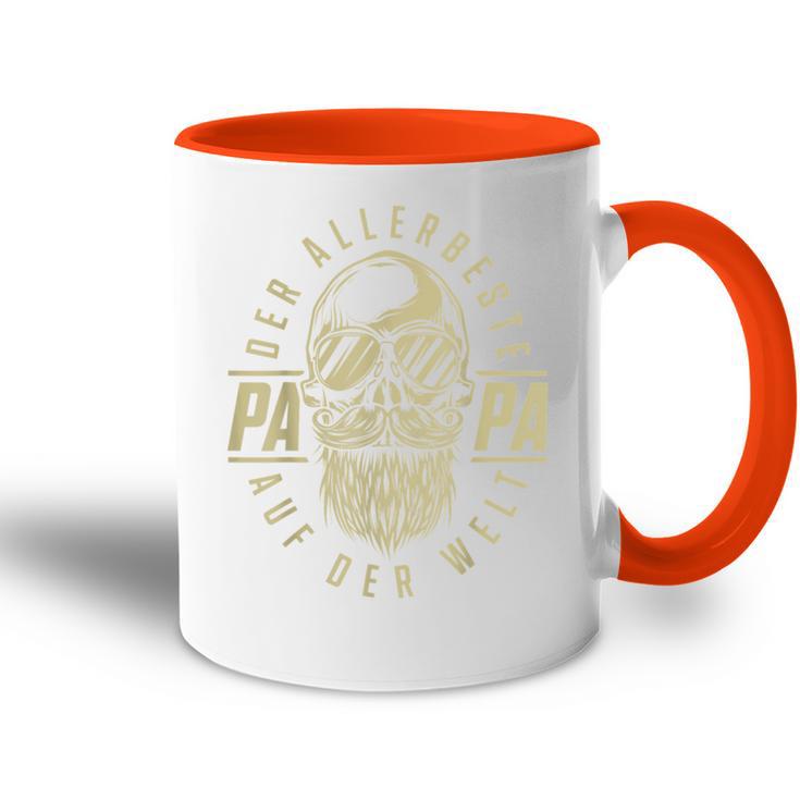 Der Allerbeste Papa Skull Father's Day Saying Tasse Zweifarbig