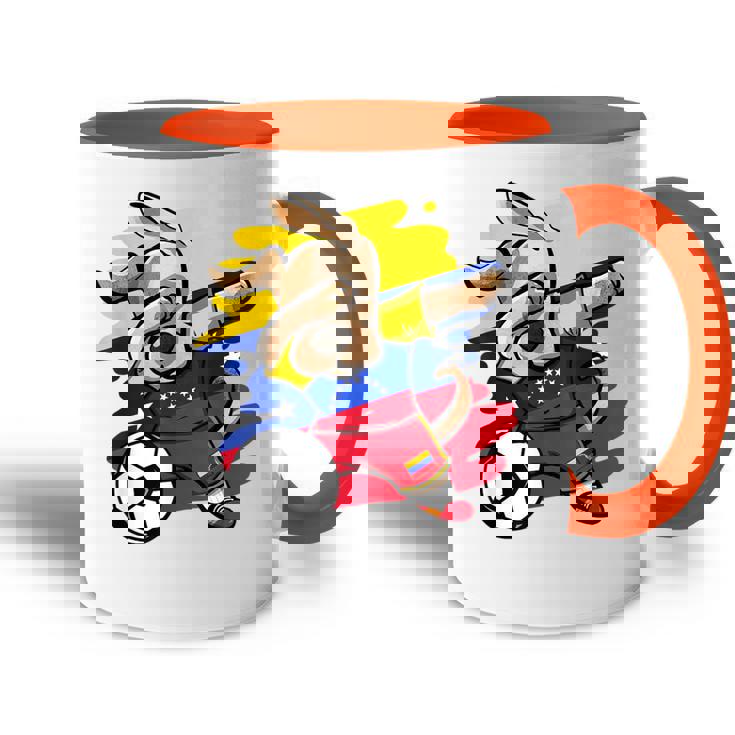 Divertido Dabbing Perro Fútbol Deenezuela Bandera Sport Accent Mug