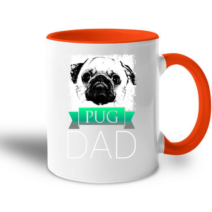 Dog Dad Pug Hunde Mops Papa Tasse Zweifarbig