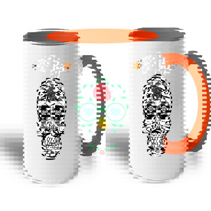 El Jefe Coloré Sucre Calavera Skull Dia De Los Muertos Accent Mug