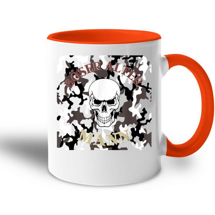 Evil Old Man Grandpa Dad Skullintage Biker Tasse Zweifarbig