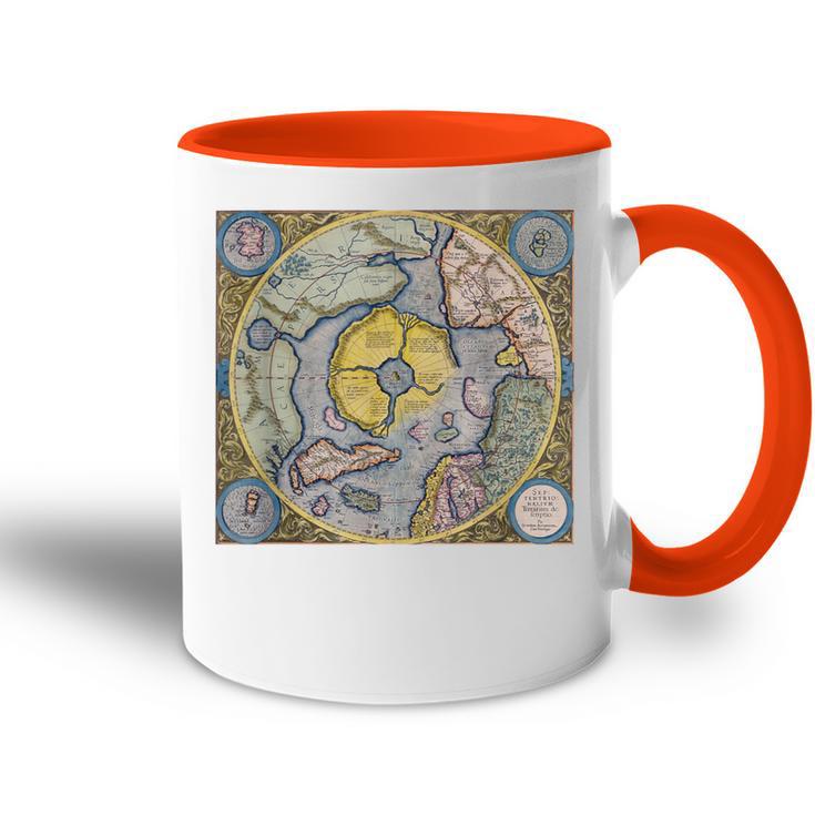 Flat Earth Antique Map Tasse Zweifarbig