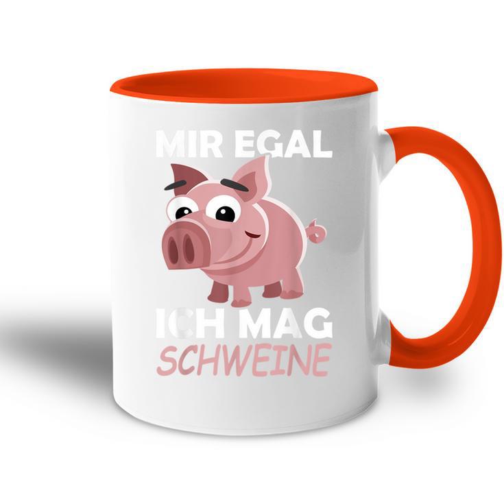 Mir Egal Ich Mag Schweine Pig Animals Pig Tasse Zweifarbig