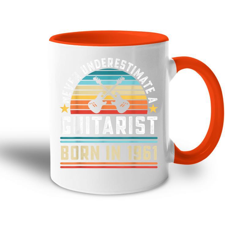 Gitarristen Born 1961 60 Geburtstag Gitarre Geschenk Papa Tasse Zweifarbig