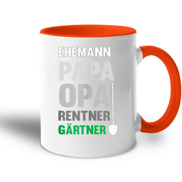 Herren Ehemann Papa Und Opa Sowie Rentner Und Gärtner Im Garten Tasse Zweifarbig