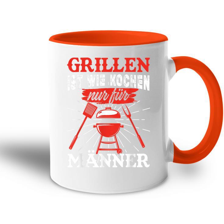 Herren Grillen Ist Kochen Für Männer Grillmeister Spruch Papa Opa Tasse Zweifarbig