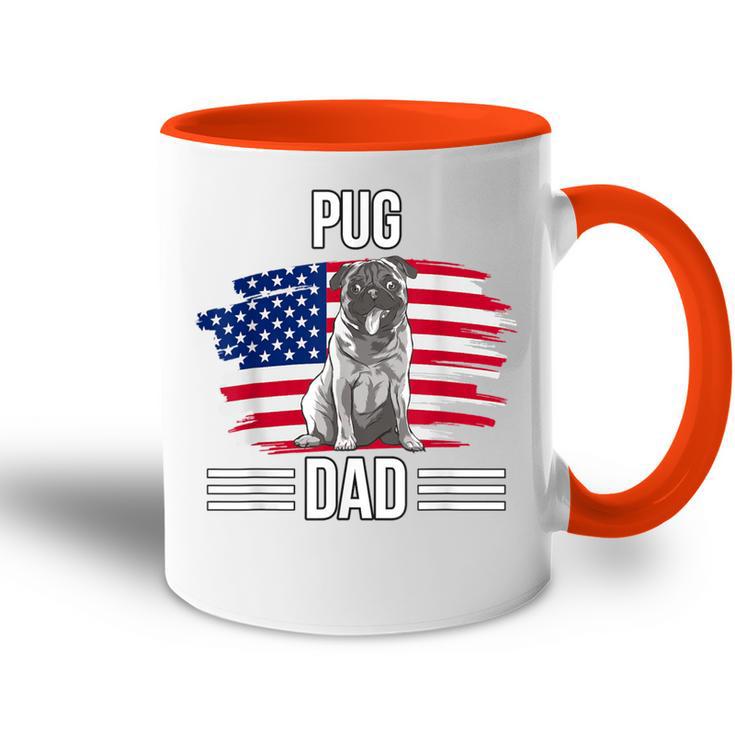 Hundebesitzer Us-Flagge 4 Juliatertag Mops Papa Tasse Zweifarbig