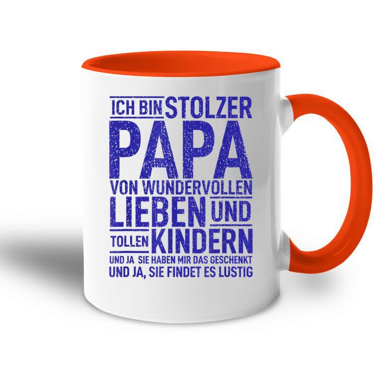 Ich Bin Stolzer Papaon Wundervollen Kindern Dad Der Welt Tasse Zweifarbig