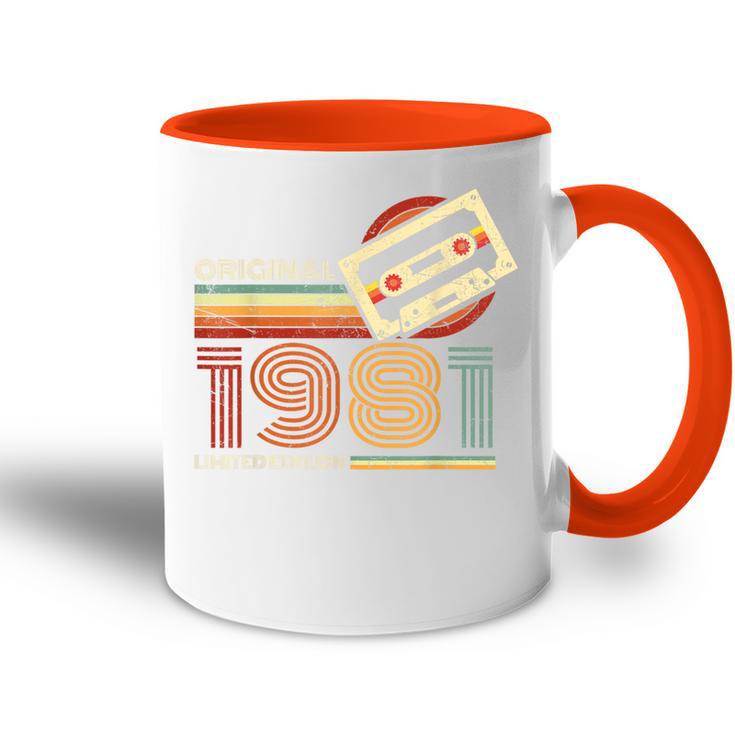 Jahrgang 1981 Retro Geburtstags Zum 43 Geburtstag Tasse Zweifarbig