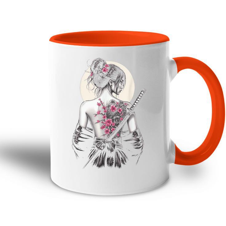 Japanische Samurai-Kriegerin Geisha Tasse Zweifarbig