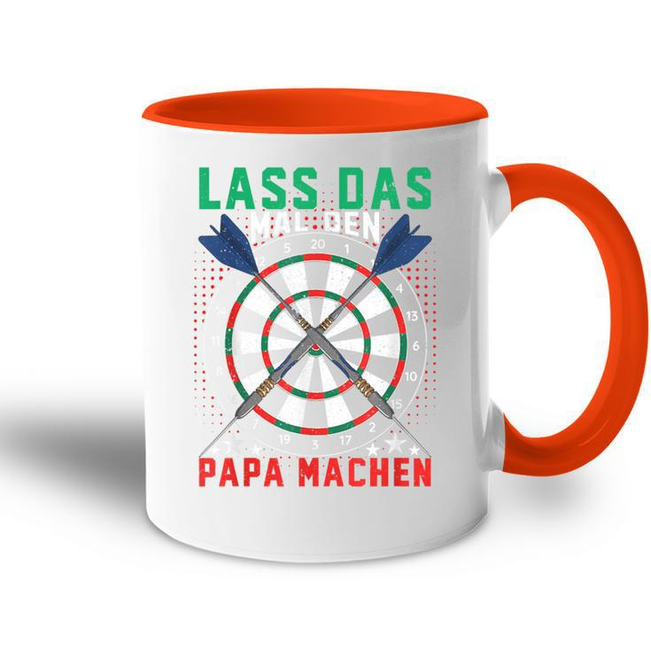 Lass Das Mal Den Papa Machen Darts Player Tasse Zweifarbig