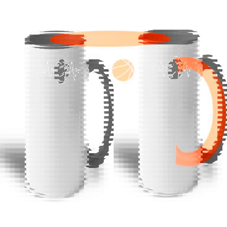 Latido Del Corazón De Baloncesto – Bball Ekg Pulse Line Jugadores Divertidos Accent Mug