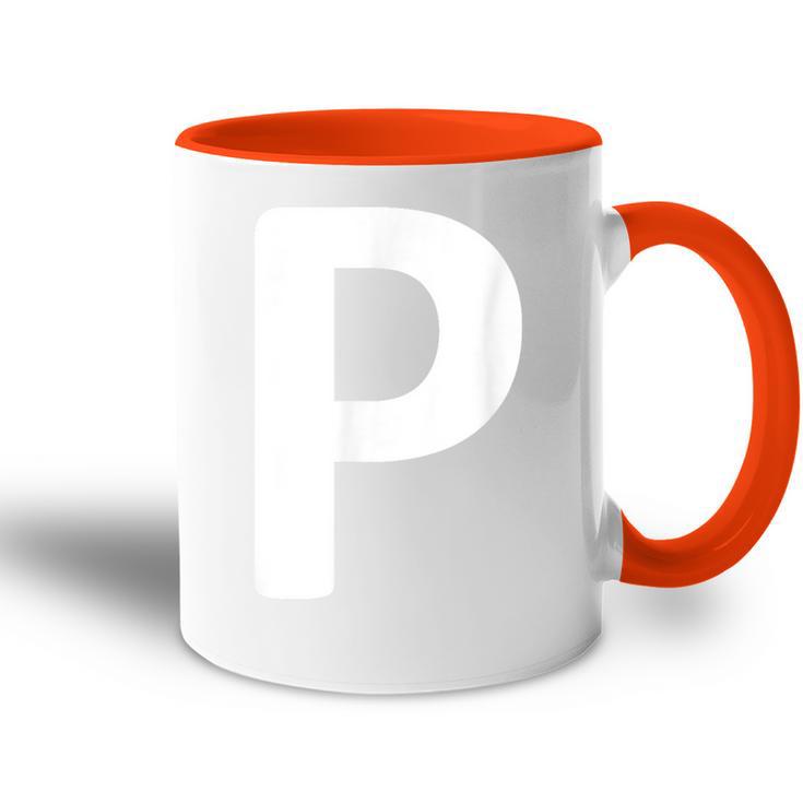 Letter P Tasse Zweifarbig