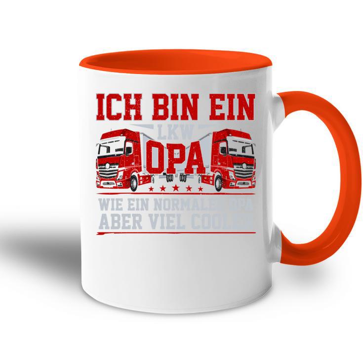 Lkw-Fahrer Lastwagen Lkw Opa Großvater Papaater Tasse Zweifarbig