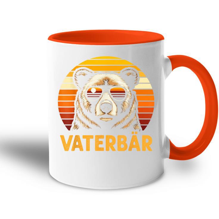 Lustige Geschenkeidee Papa Dadatertagater Bäraterbär Tasse Zweifarbig