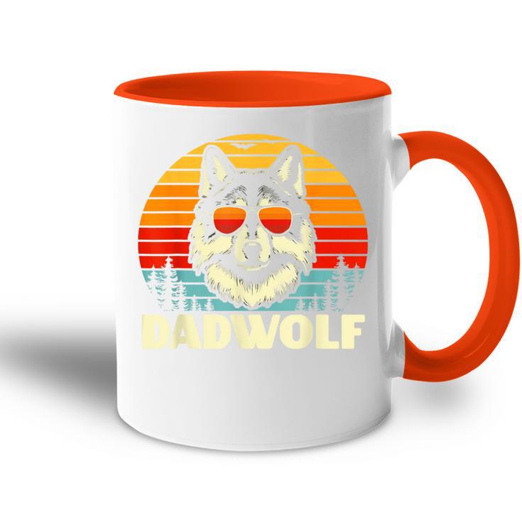 Lustige Geschenkeidee Papa Dadatertagater Wolf Dadwolf Tasse Zweifarbig