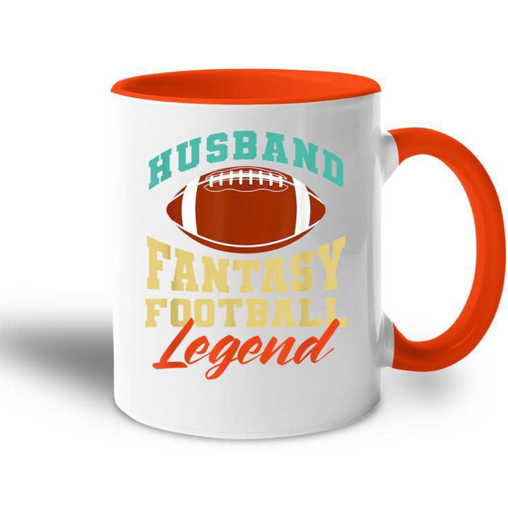 Lustiger Ehemann Papa Fantasy Football Legend Tasse Zweifarbig