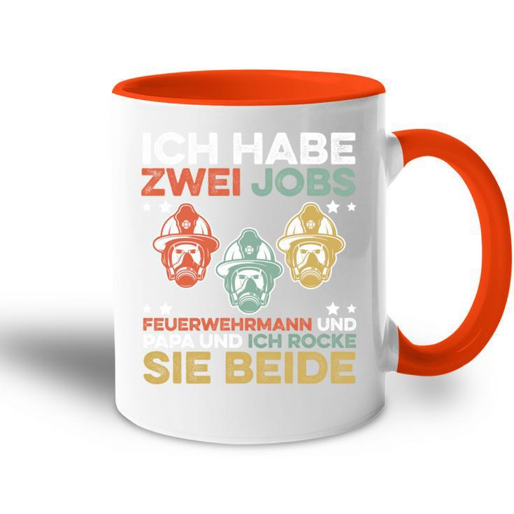 Lustiges Feuerwehrmann Kollegen Und Papa Tasse Zweifarbig