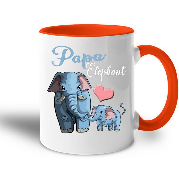 Niedliche Papa Elefant Schwangerschaftsankündigung Babyparty Tasse Zweifarbig