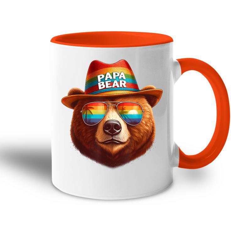 Papa Bear Papa Bearatertagsgeschenk Für Papa Spruch Lustig Tasse Zweifarbig