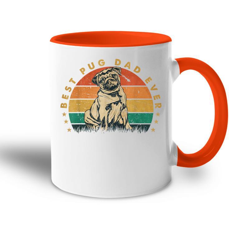 Papa Best Pug Dad Ever intage Pug Tasse Zweifarbig