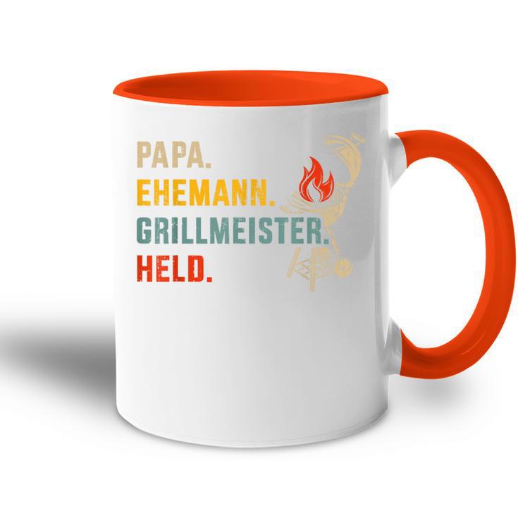 Papa Ehemann Grillmeister Held Für Grillenatertag Tasse Zweifarbig