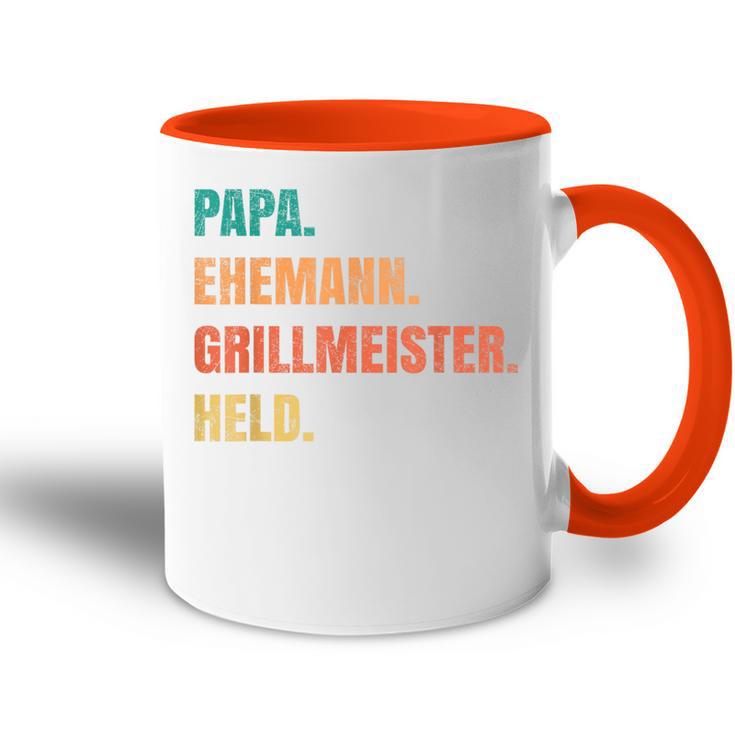 Papa Grillmeister Husband Hero Tasse Zweifarbig