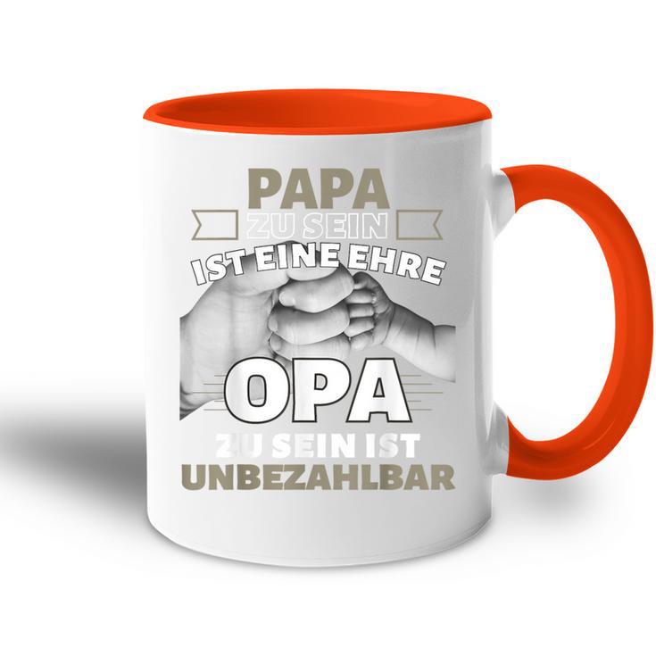 'Papa Zu Sein Ist Eine Ehr Opa Zu Sein Unbeahlbar' Tasse Zweifarbig