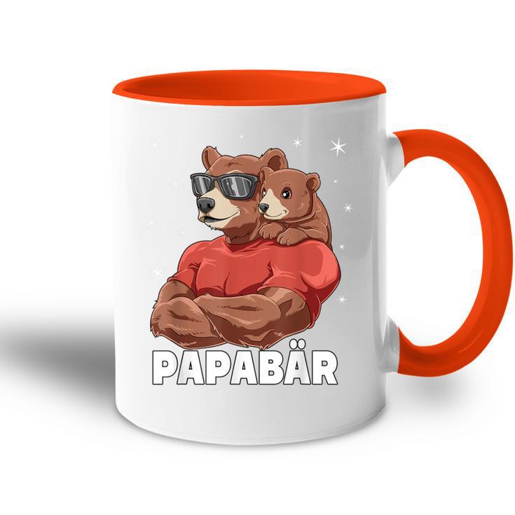 Papabear Bear Papa Und Baby Papa Father's Day Für Einen Papa Tasse Zweifarbig