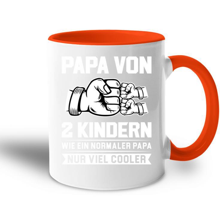 Papaon 2 Kindern Papa 2 Kinder Tasse Zweifarbig