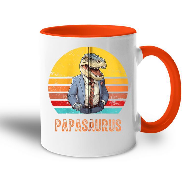 Papasaurus Papaatertag Bester T-Rex Papaatertagater Kapuzenjacke Tasse Zweifarbig