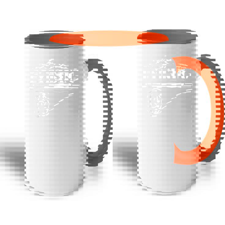 Pêche À La Mouche Avec Canne À Pêche Et Mouche En Montagne Accent Mug