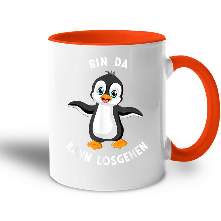 Penguin Bin Da Kann Losgehen Statement Motif Tasse Zweifarbig