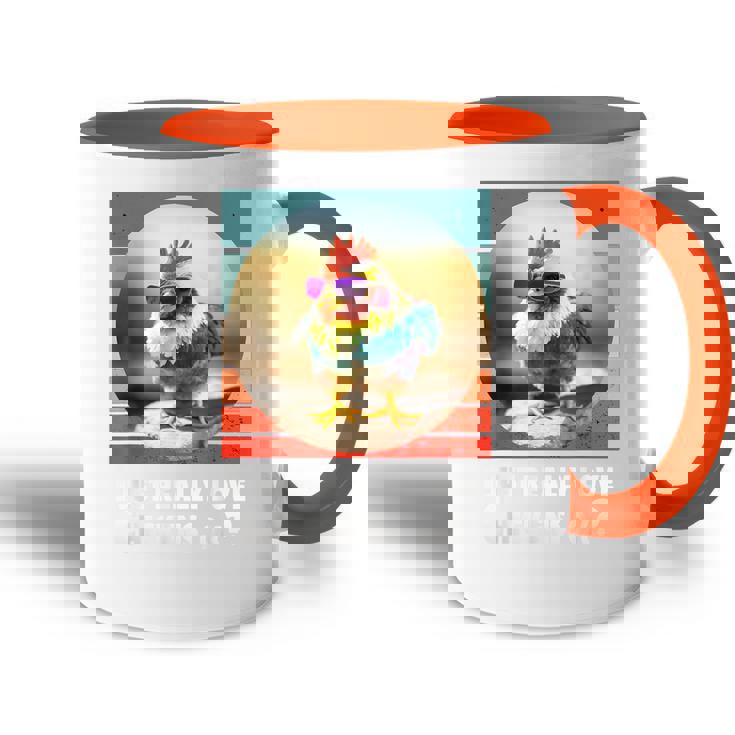Pollo Gracioso Con Gafas De Sol Pollo Gracioso Accent Mug