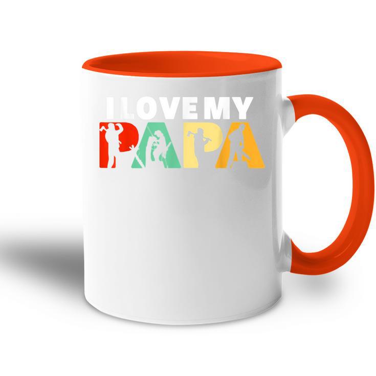 Retro Ich Liebe Meinen Papa Holzfälleraterater Tasse Zweifarbig